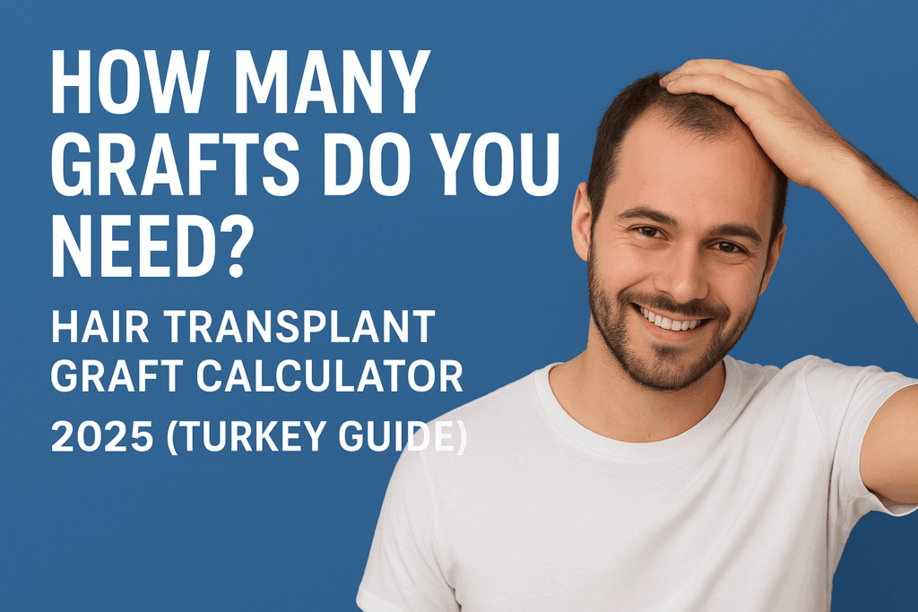 Hair Transplant Graft Calculator 2025 Turkey Guide – Smiling man with thinning hair considering how many grafts he needs for hair restoration